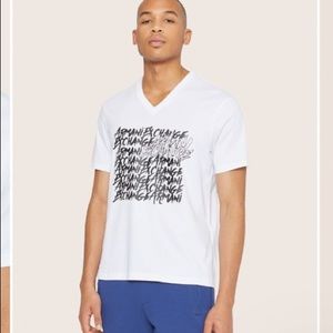 Armani Exchange Graffiti Logo Graphic Tee White Men’s L NWT